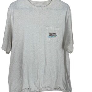 SALE Vineyard Vines Men's XL Pocket T-Shirt Palm Tree Boat Graphic Cream